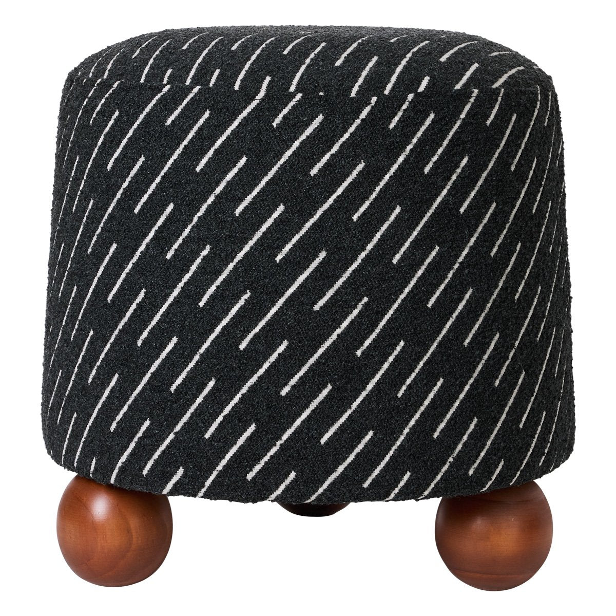 Orta Stool - Black Jacquard