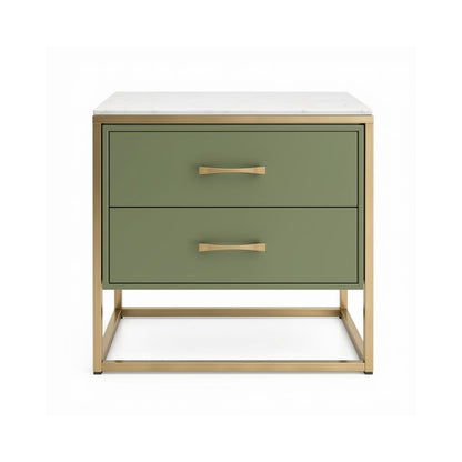 Phillippe 60x60cm Bedside Table - Olive - OUTLET NSW