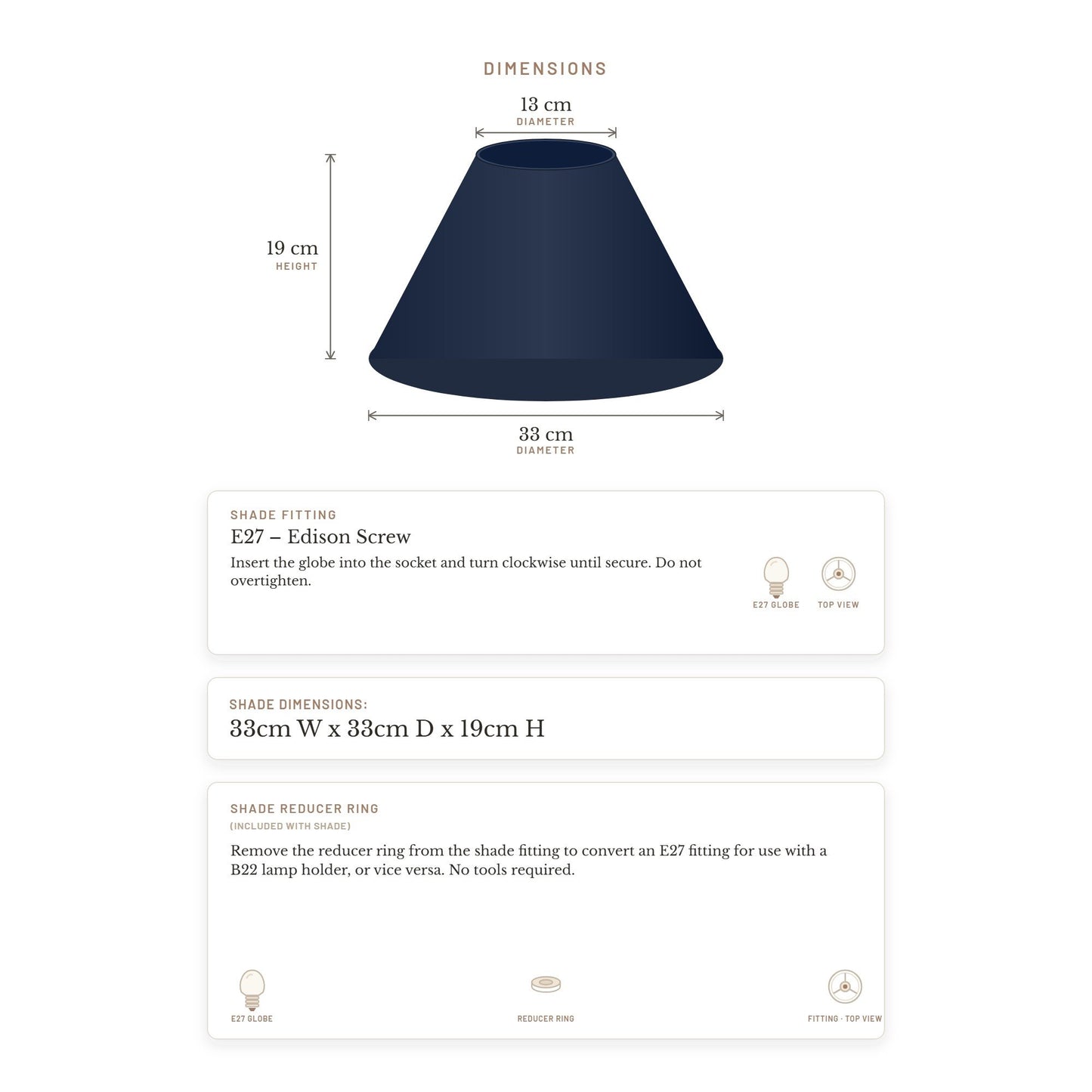 Messina Empire Shade - Small Navy