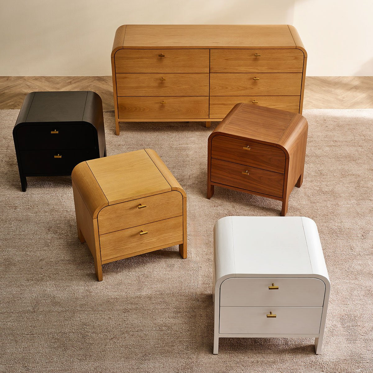 Chisholm 60x60cm Bedside Table - Black