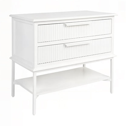 Aimee 76x70cm Bedside Table - Large All White - OUTLET NSW
