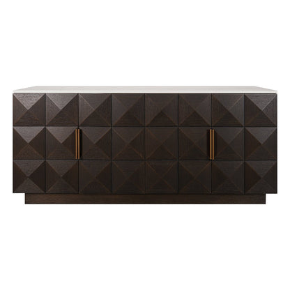 Benedict 170cm Smoked Oak Buffet - White Marble