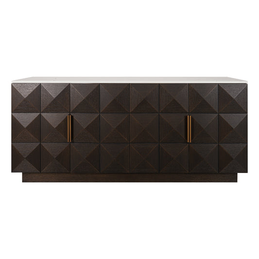 Benedict 170cm Smoked Oak Buffet - White Marble