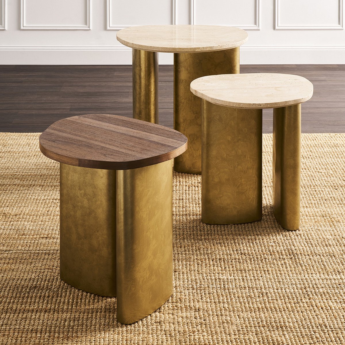 Audrey Small Side Table - Travertine
