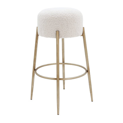 Nino Kitchen Stool - White Boucle