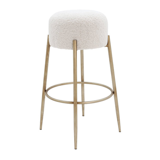 Nino Kitchen Stool - White Boucle