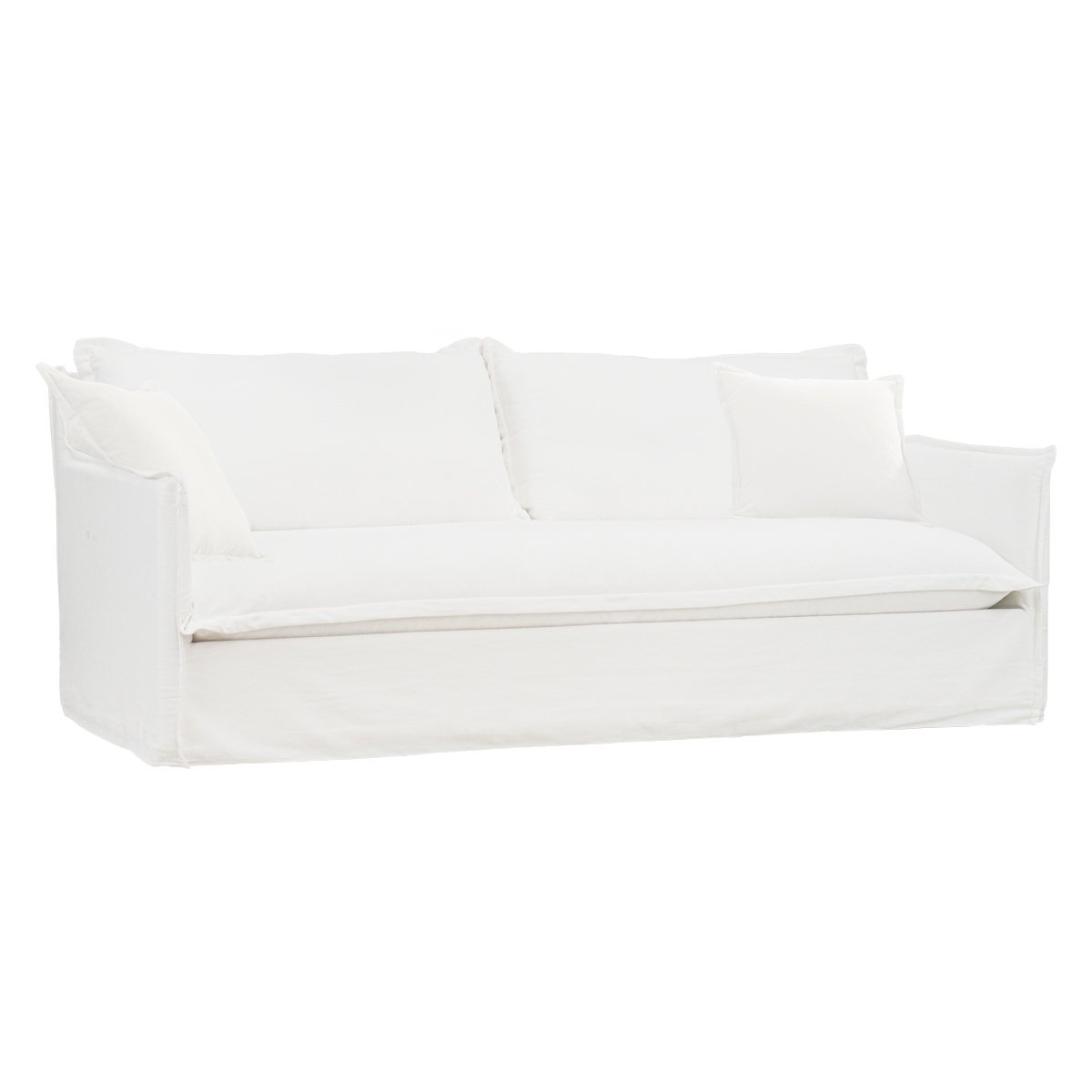 Cove 3 Seater Slip Cover Sofa - White Linen