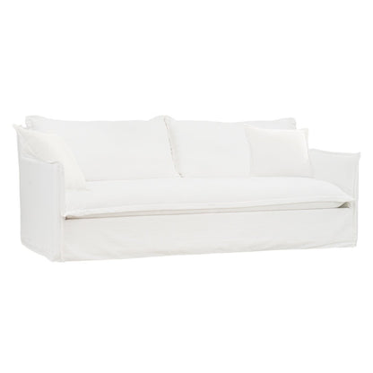 Cove 3 Seater Slip Cover Sofa - White Linen