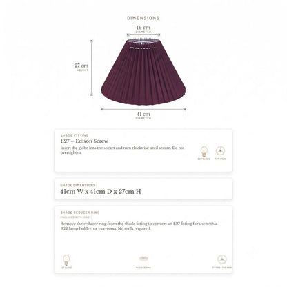 Anya Pleated Empire Shade - Medium Plum