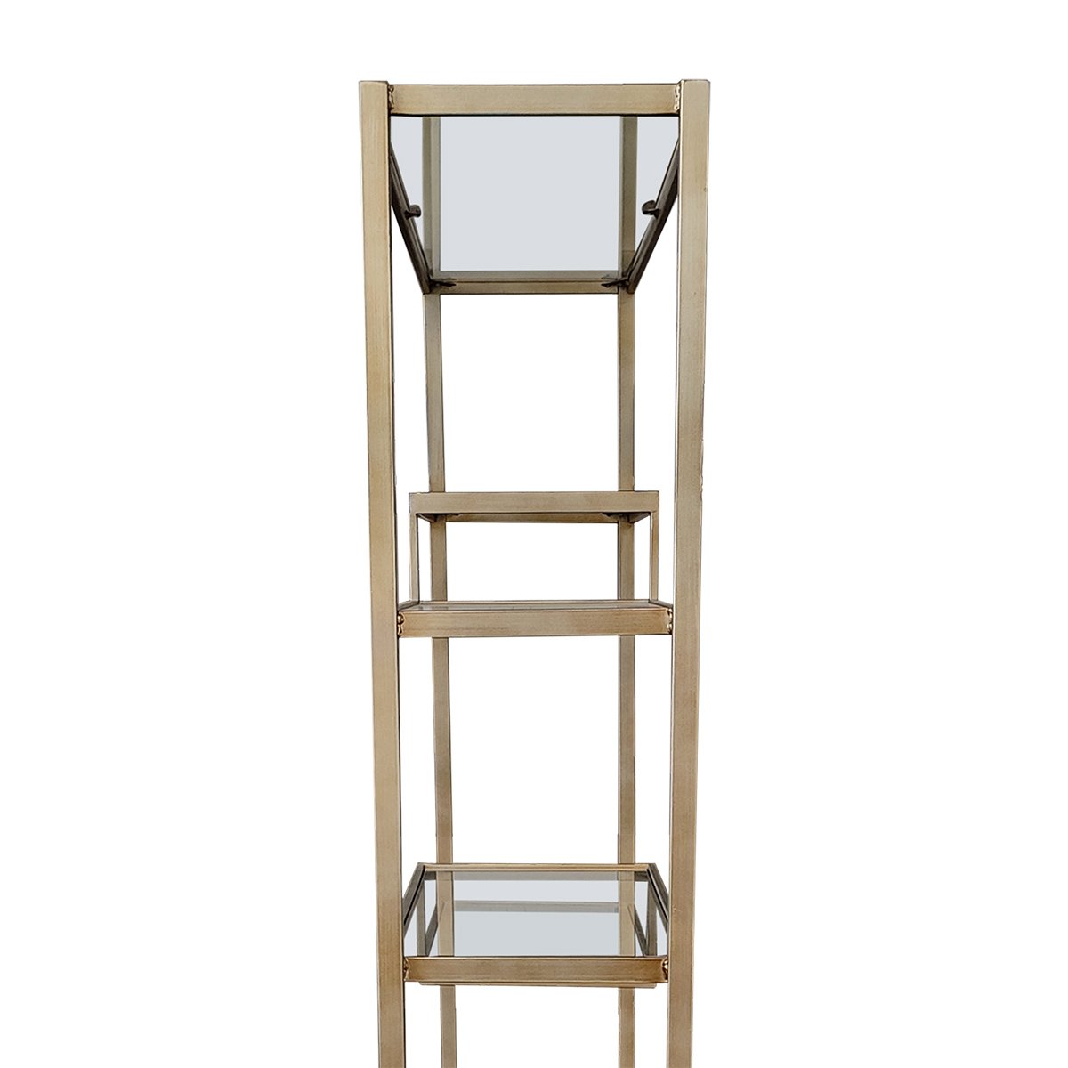 Mistique 130x200cm Glass Shelving Unit - Antique Gold
