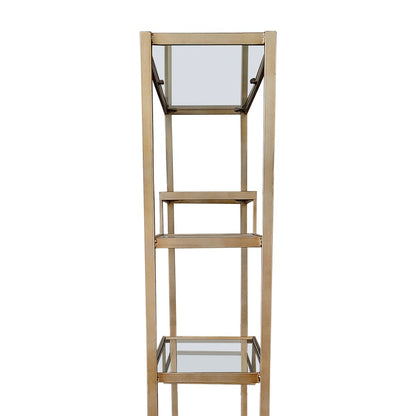Mistique 130x200cm Glass Shelving Unit - Antique Gold