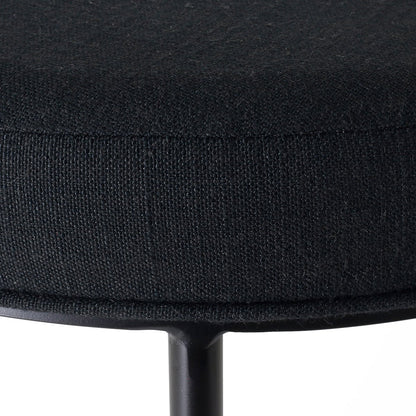 Blackley Black Iron Kitchen Stool - Black Linen