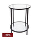 Cocktail Glass Round Side Table - Black