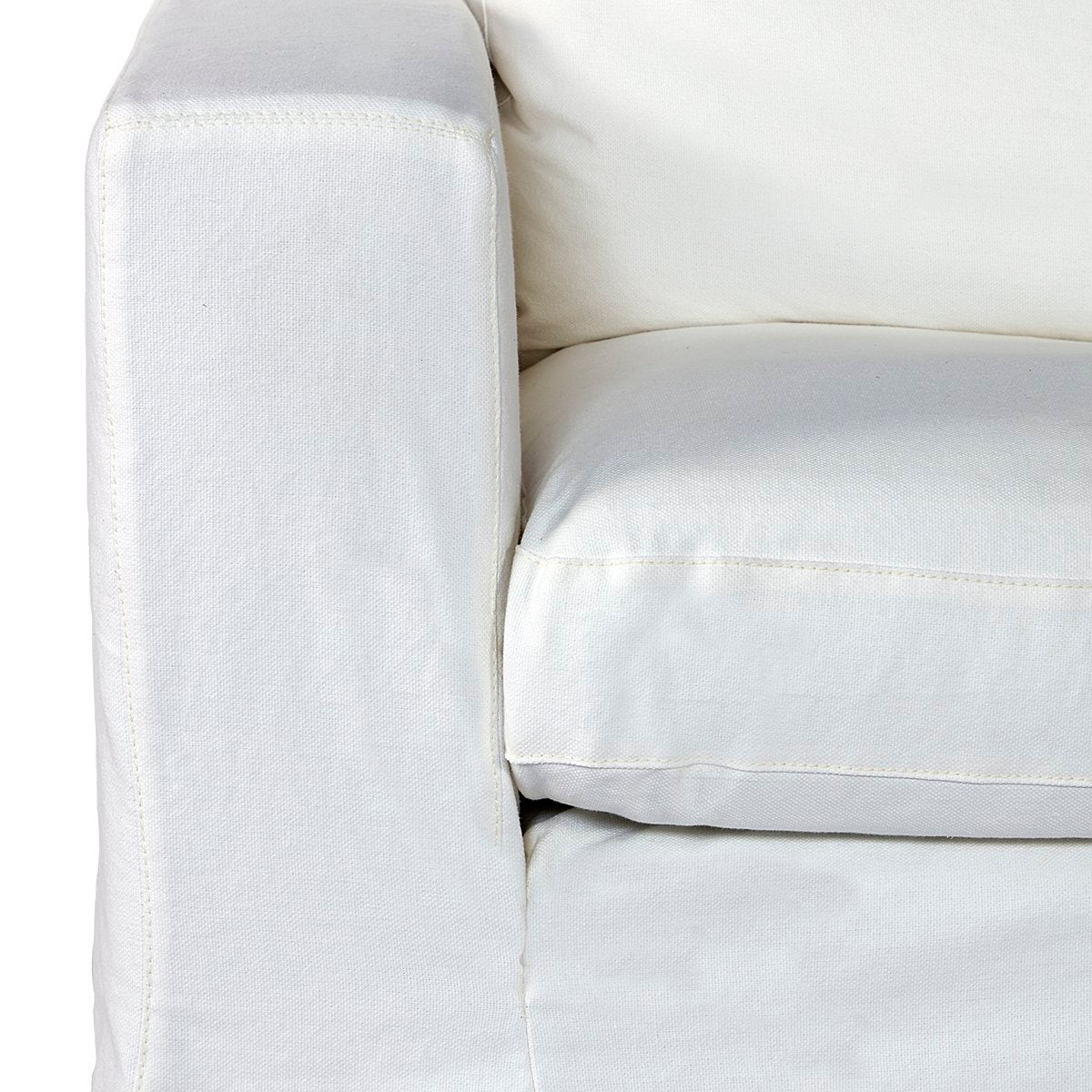 Bungalow 3 Seater Slip Cover Sofa - White Cotton - OUTLET NSW