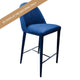 Dante Panelled Kitchen Stool - Navy Velvet - OUTLET VIC