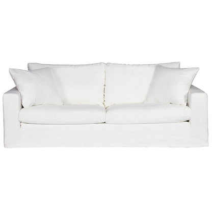 Bungalow 3 Seater Slip Cover Sofa - White Cotton - OUTLET NSW