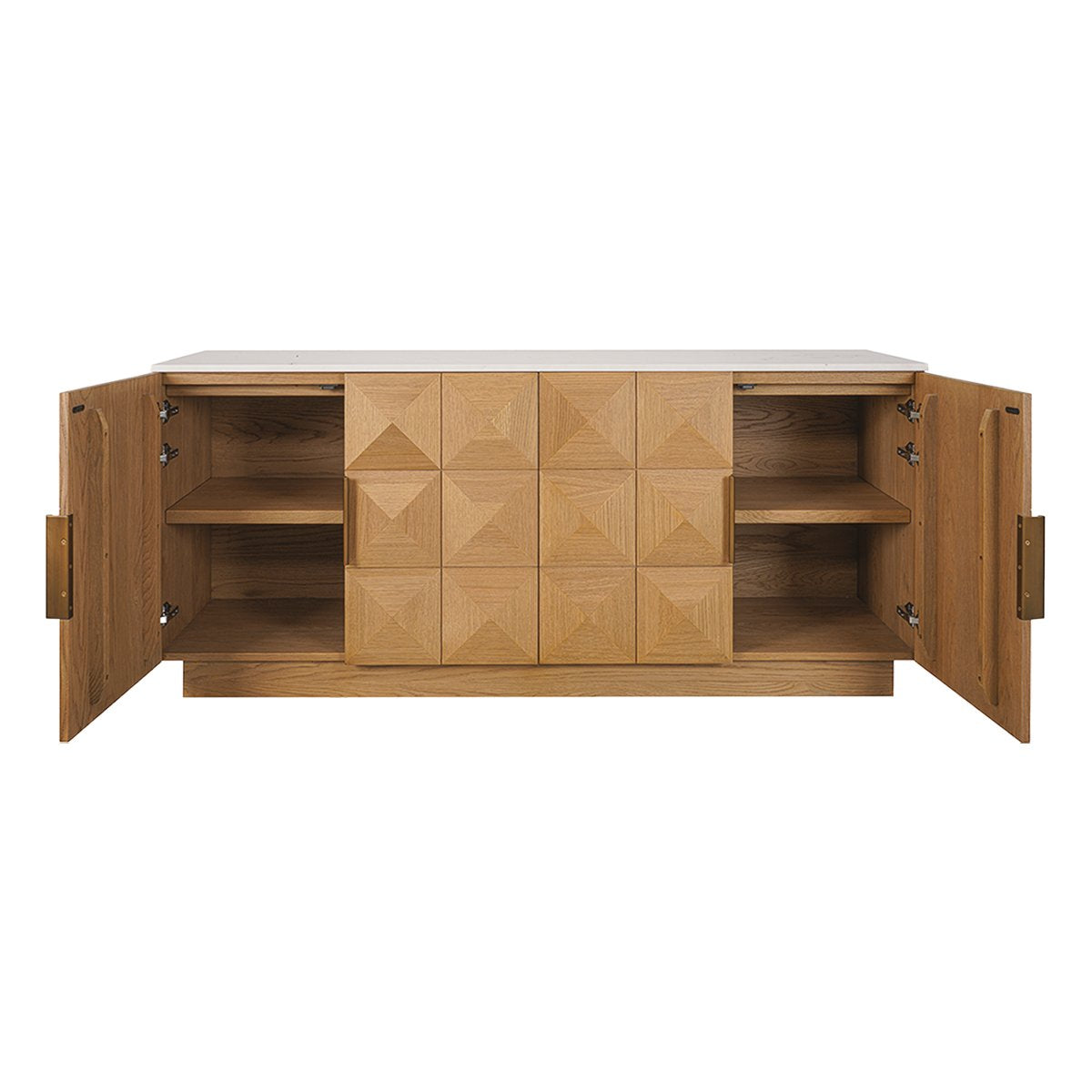 Benedict Natural Oak Buffet - White Marble