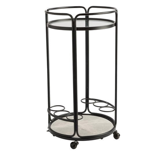 Wentworth Round Bar Cart - Black