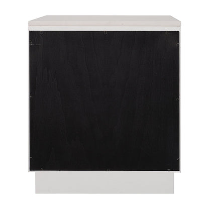 Benedict White Oak Bedside Table - White Marble