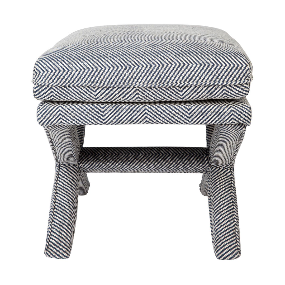 Candace Stool - Chevron Blue Linen – view 7