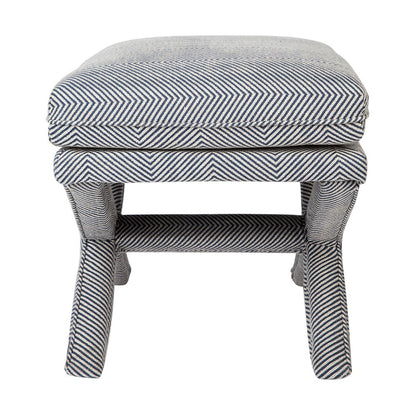 Candace Stool - Chevron Blue Linen – view 7