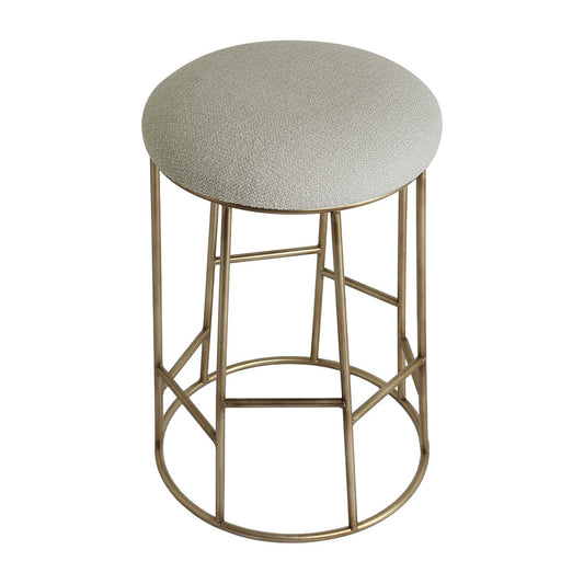 Aiden Gold Steel Kitchen Stool - Speckle Ecru