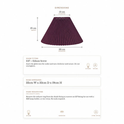 Anya Pleated Empire Shade - Small Plum
