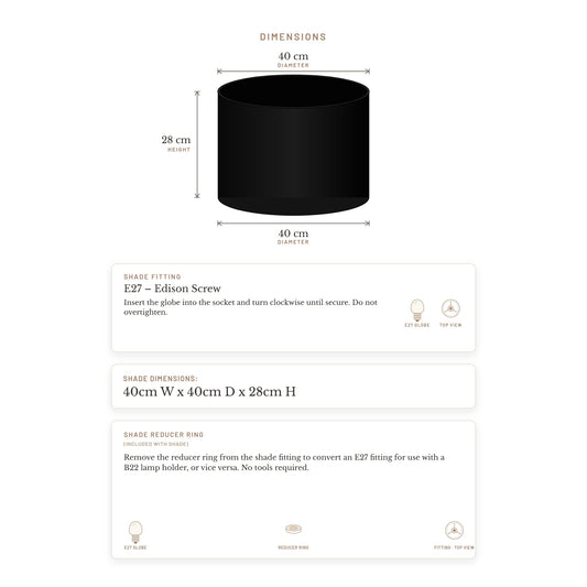 Left Bank Drum Shade - Black