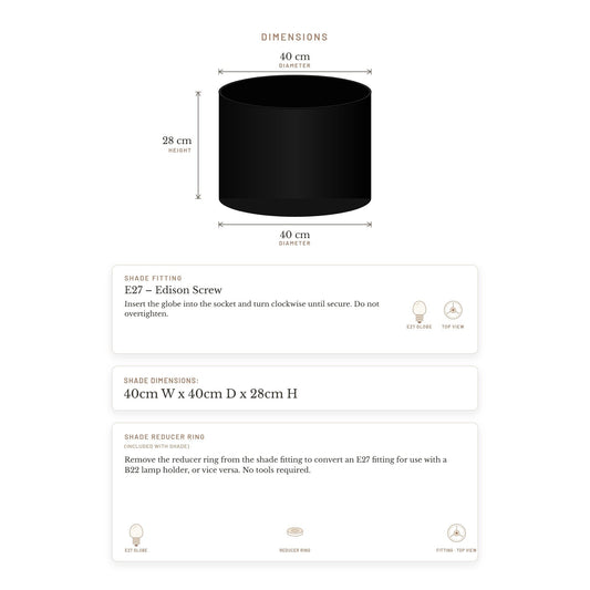 Left Bank Drum Shade - Black