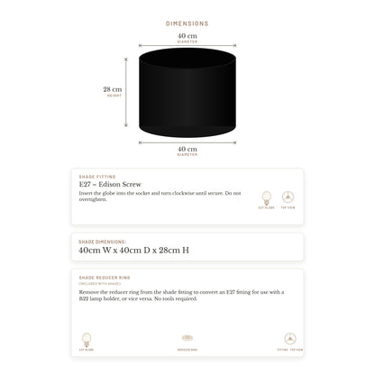 Left Bank Drum Shade - Black