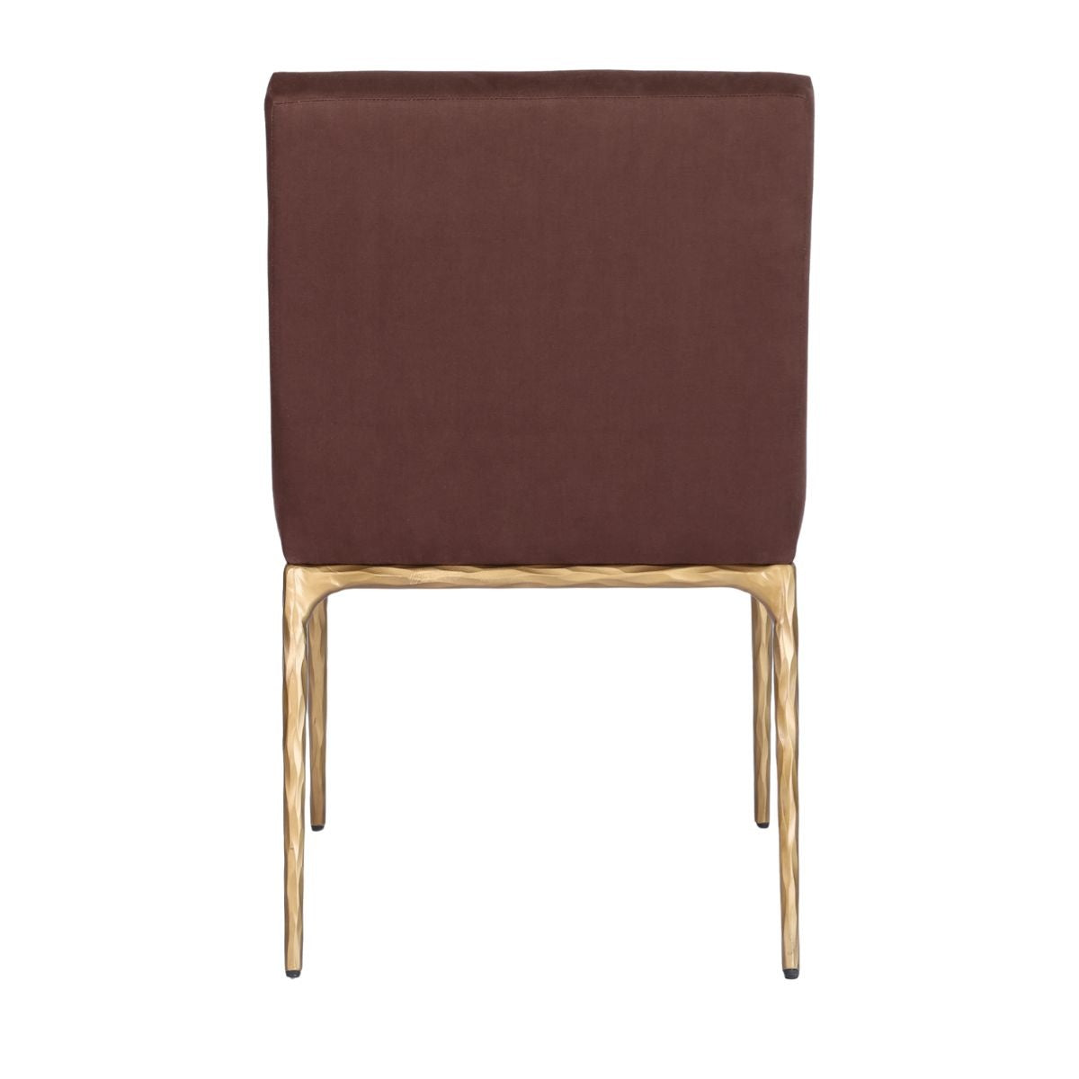 Heston Brass Dining Chair - Chocolate Linen