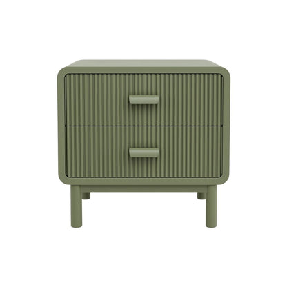 Olivia 55x55.5cm Bedside Table - Olive - OUTLET NSW