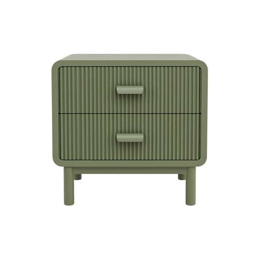 Olivia 55x55.5cm Bedside Table - Olive - OUTLET NSW