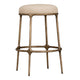 Heston Brass Kitchen Stool - Natural Linen