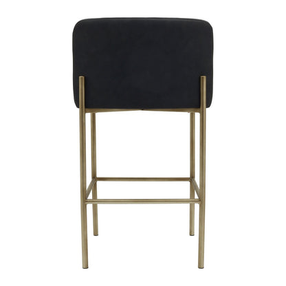 Leon Kitchen Stool - Black Vegan Leather