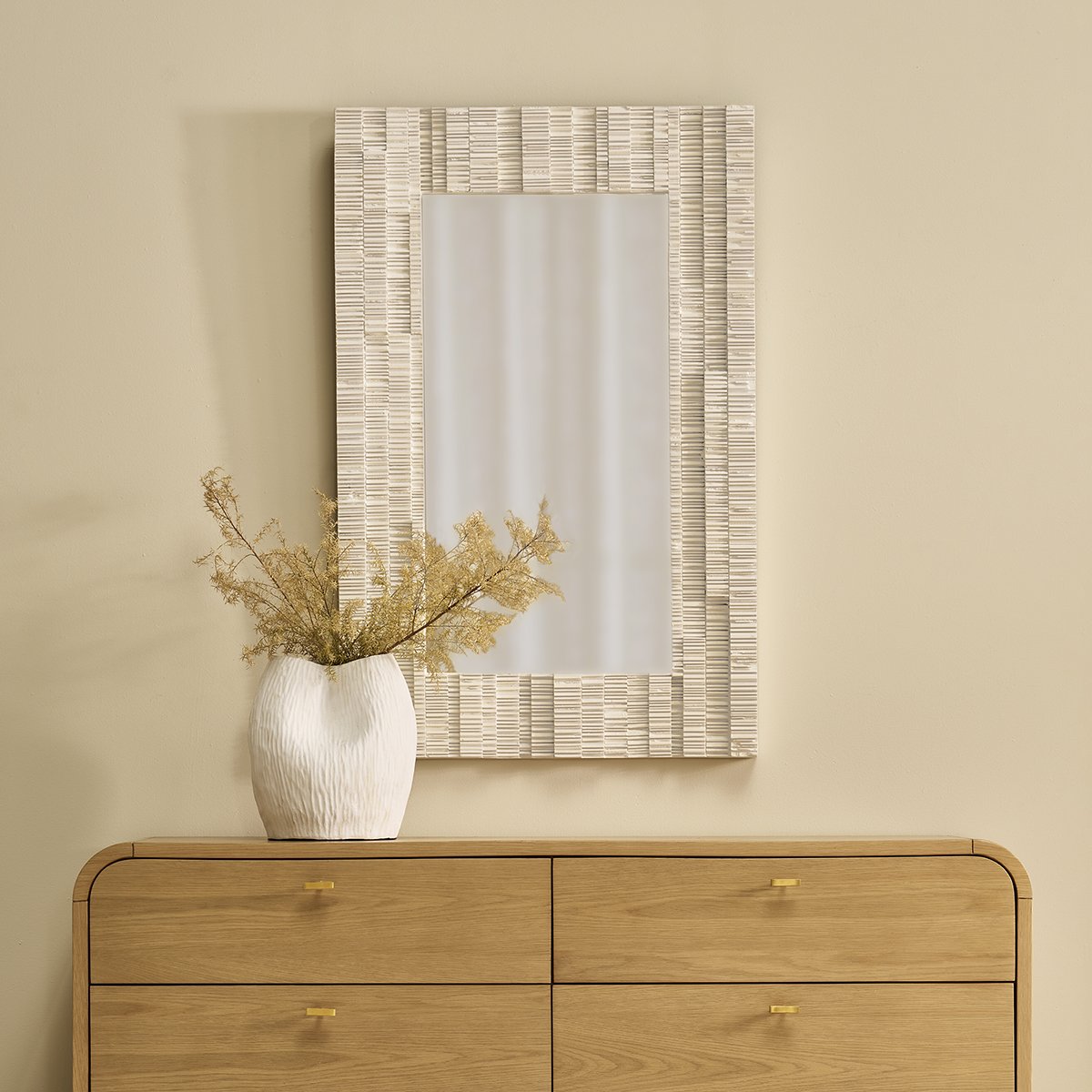 Dunbar Wall Mirror - Rectangle White