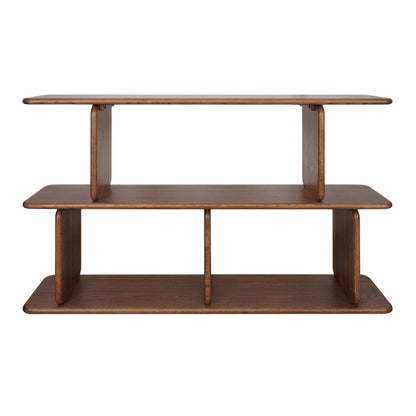 Tudor 160x100cm Oak Shelving Unit - 2 Tier Walnut