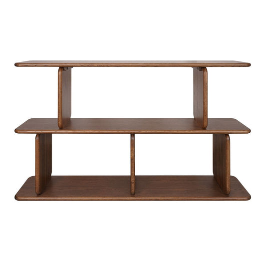 Tudor 160x100cm Oak Shelving Unit - 2 Tier Walnut