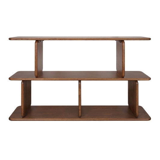 Tudor 160x100cm Oak Shelving Unit - 2 Tier Walnut