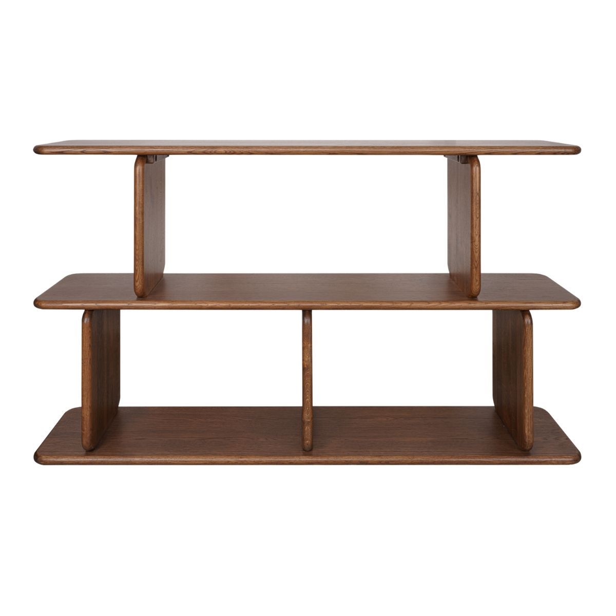Tudor Oak Shelving Unit - 2 Tier Walnut