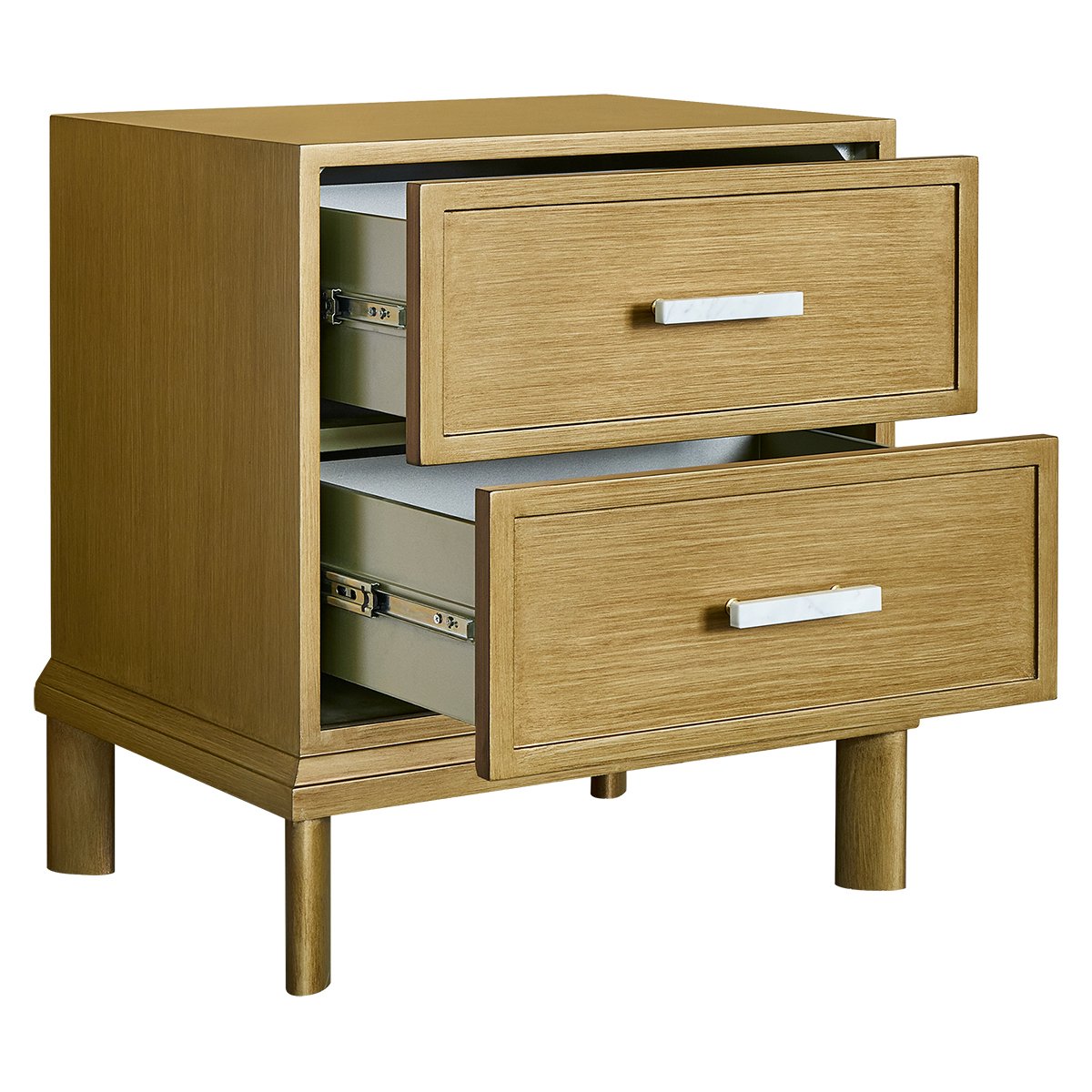 Jill 60x65cm Bedside Table - Antique Gold
