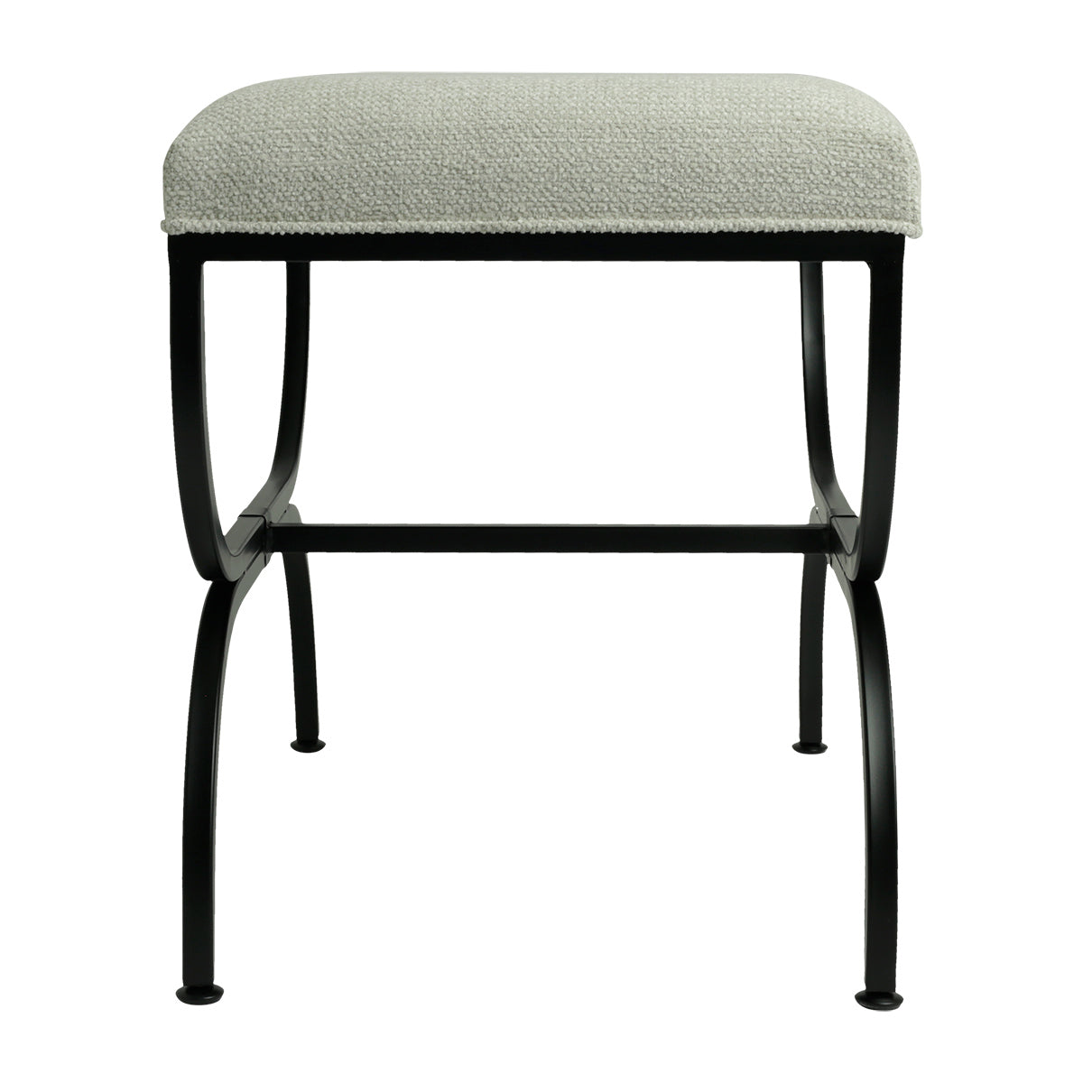 Novak Black Iron Stool - Speckle Ecru