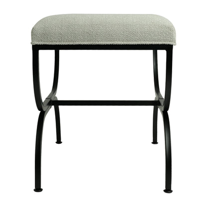 Novak Black Iron Stool - Speckle Ecru