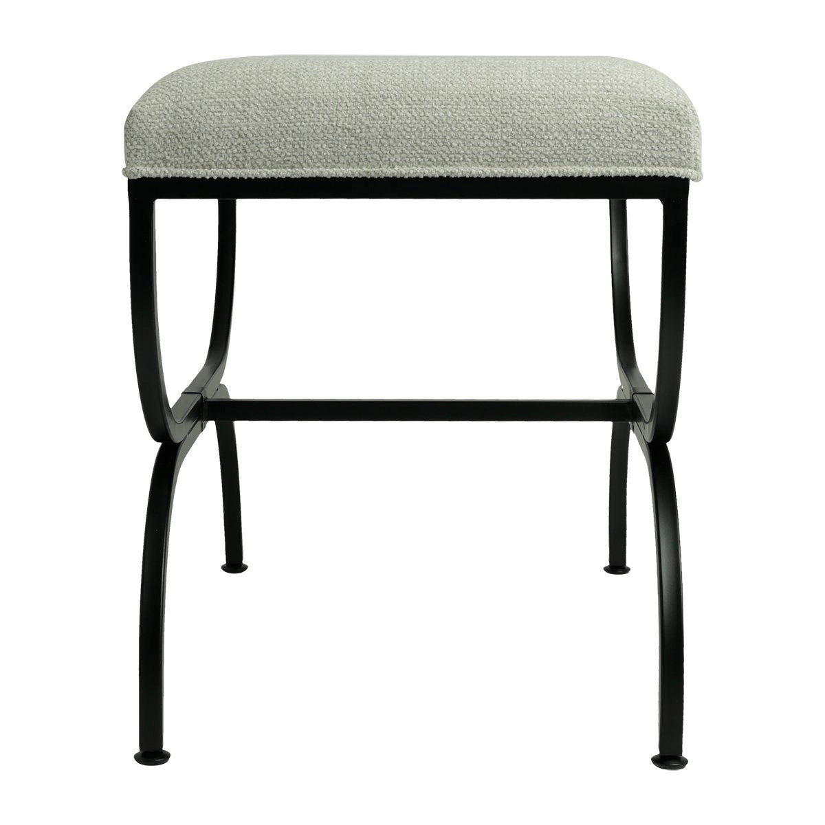 Novak Black Iron Stool - Speckle Ecru