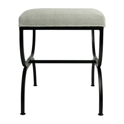 Novak Black Iron Stool - Speckle Ecru
