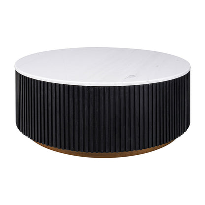 Mason Round Coffee Table - Medium Black