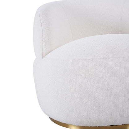 Tubby Swivel Arm Chair - Ecru