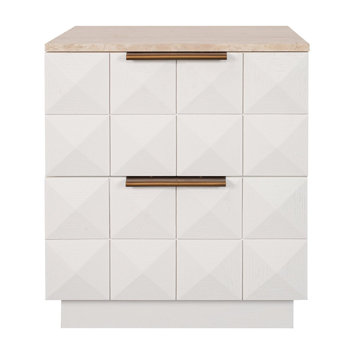 Benedict White Oak Bedside Table - Travertine