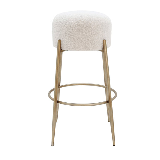 Nino Kitchen Stool - White Boucle