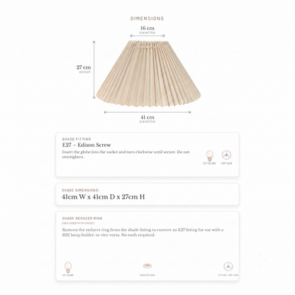 Anya Pleated Empire Shade - Medium Off White